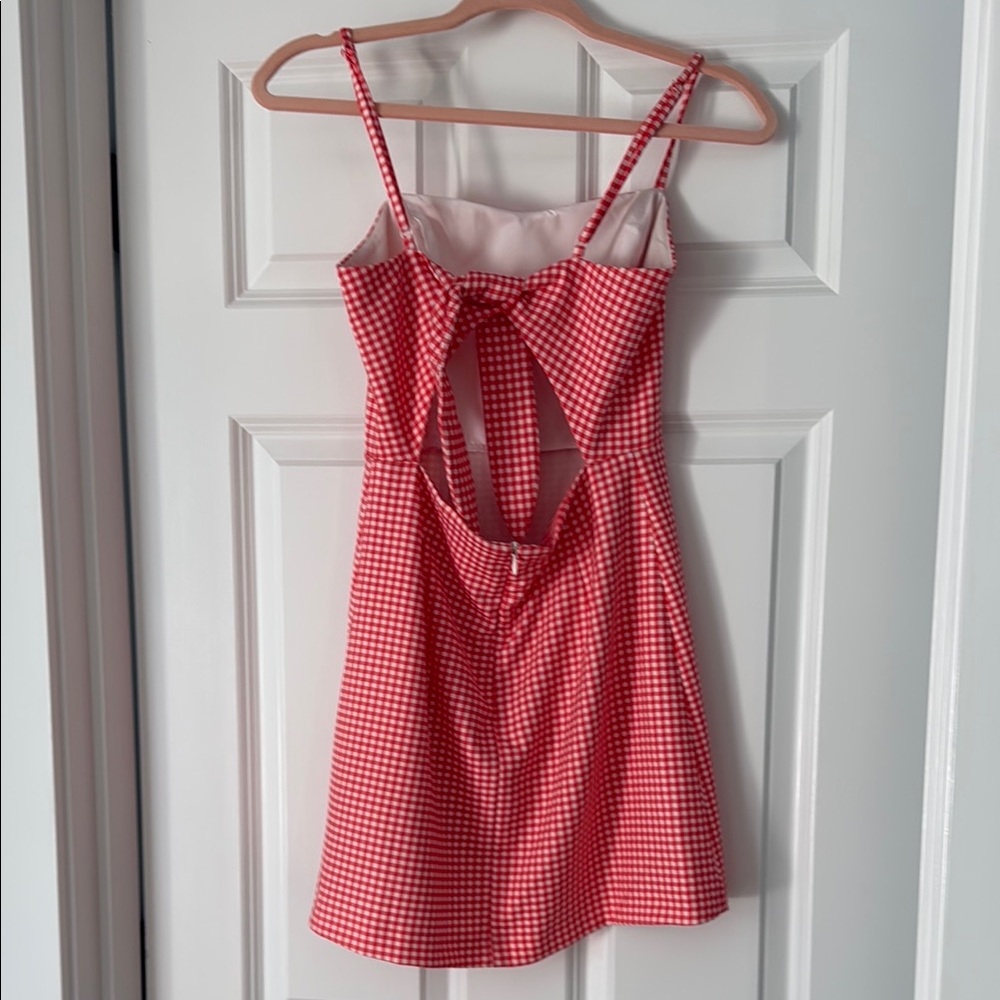 French Connection Red/Orange Checkered Dress - Picture 3 of 4